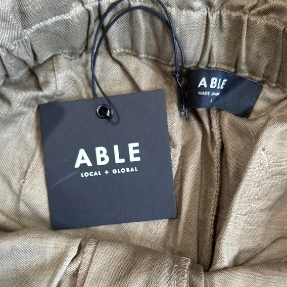 NWT Able Janis Paperbag Olive Green High Waist Shorts Relaxed Fit Size Large - Picture 9 of 12